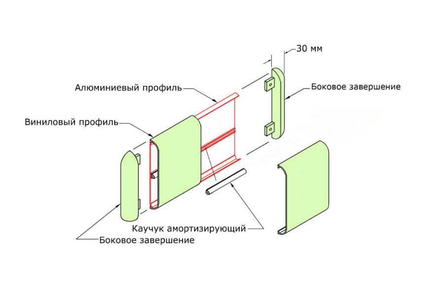 Отбойник для стен прямой WG-150